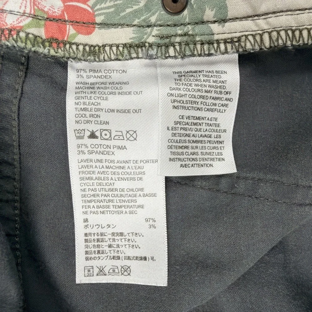 Tommy Bahama Men's Straight Leg 5-Pocket Gray Pants 36X30 Stretch Pima Cotton